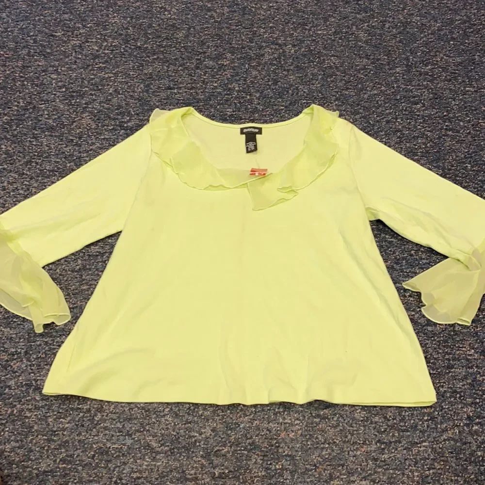 Avenue Lime Green Ruffle Top sz. 18/20